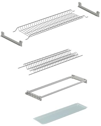 AERREGI KIT SCOLAPIATTI IN ACCIAIO INOX DI ALTA QUALITA' 86cm PER PENSILI DA 90cm | SCOLAPIATTI COMPLETO DI TELAIO E VASCHETTA RACCOGLIGOCCE IN PVC | DESIGN COMPATTO ED ELEGANTE | MADE IN ITALY |