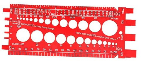 Werkzeug zur Messung der Gewindelehre – Messlehre für Mutternschrauben, Schraubenmaß-Gewindelehre | Mehrzweck-Befestigungsschrauben-Gewindegrößenprüfung, tragbares Durchmesser-Bohrer-Messwerkzeug für