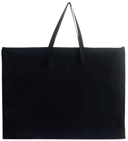 Limtula Große Kapazität, wasserdichte Postertasche, 70 x 50 cm, Tragetasche für Kunstbedarf, mit Außentaschen und Griff, Ausstellungshülle, Schwarz
