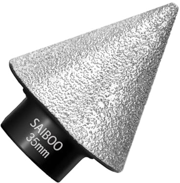 Fresa Diamantata per Smussatura con 35 mm x M14 Punte per Smussatura Diamantate per l'allargamento la Rifinitura e la Sagomatura di Fori Esistenti di Piastrelle in Granito Marmo e Porcellana