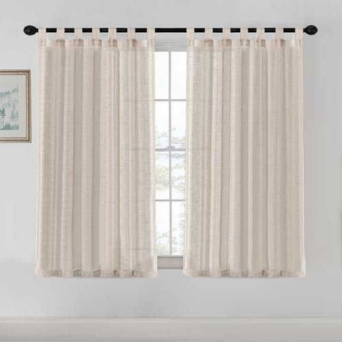volumoon Cortinas de 160 x 132 cm, 2 unidades, aspecto de lino, cortinas correderas, oscurecimiento, cortinas de gasa con ojales, cortinas opacas para salón, dormitorio, habitación infantil