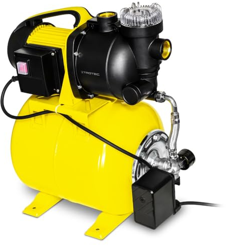 TROTEC TGP 1025 EF Hauswasserwerk mit Vorfilter | Edelstahl, 3.500 l/h 1.000 W, 30 m Förderhöhe, für Brauchwasser und Garten