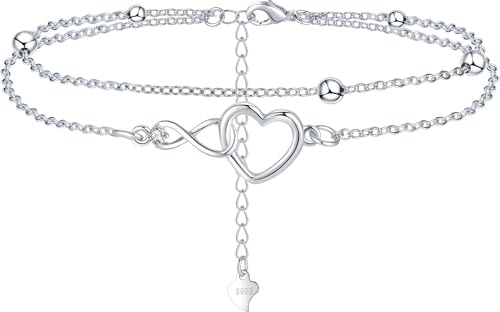 MOROTOLE Sterling Silver Bracelet for Women Layered Infinity Bracelet Friendship Bracelets for Ladies Gifts Birthday Cubic Zirconia Tennis Bracelets for Women