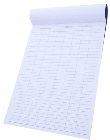OFFSCH Quaderno Design Elegante in Carta Blu di Registrazione Inventario per Contabilità e Monitoraggio Finanziario in Ufficio e Scuola