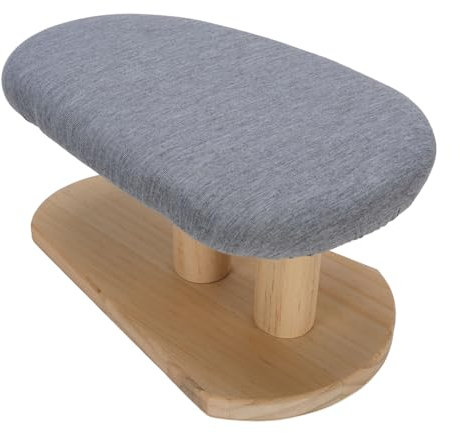 Portable Handmade Wooden Base Ironing Board for Sewing, Rolled Sleeves with Wood Support Base, Portable Tabletop Ironing Stool for Home Sewing