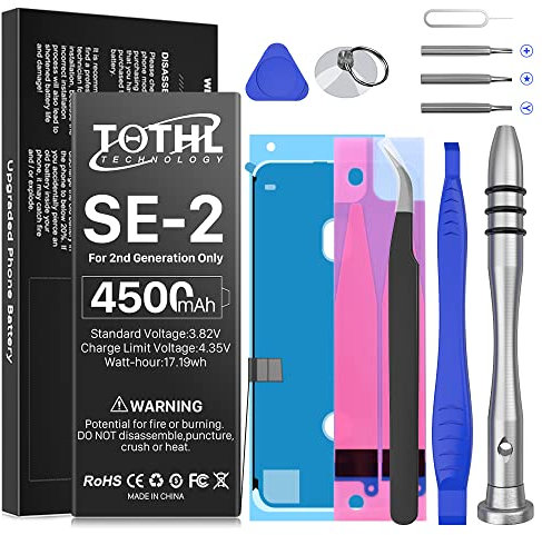 Batterie pour iPhone SE, 2020, 2ème génération, 0, cycle, de rechange, haute capacité, pour iPhone SE (A2275, A2296, A2298), avec kits d'outils de réparation professionnels (ne convient pas pour