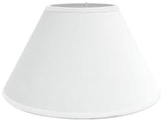 PRENDELUZ Abat-jour E27 blanc, dimensions 25 x 11 x 16 cm, design conique fermé, idéal pour créer des ambiances accueillantes et diffuser une lumière douce.