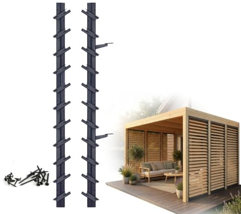 Prestige Ostaszewska ShutterPRO - système de supports en acier galvanisé pour 11 lames orientables | 100 cm | Anthracite | Kit sans lames pour brise-vue de terrasse, pergola et balcon
