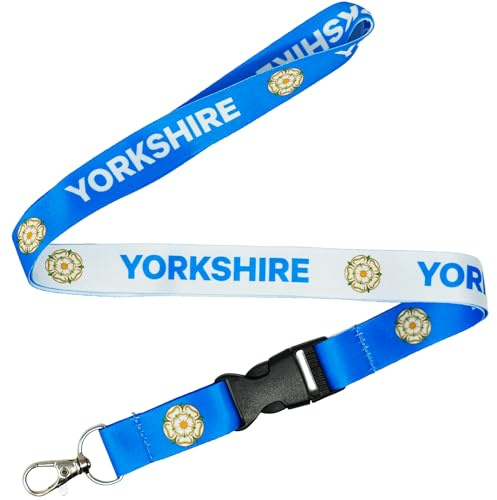 Panda Loco Yorkshire Lanyard – White Rose County Flag ID Holder | England Heritage Neck Strap for Work, Events, Gifting & Festivals