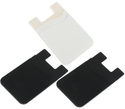NUOBESTY 3 Pezzi Silicone Adesivo Portacarte per Smartphone Titolare per Retro Custodia Telefono