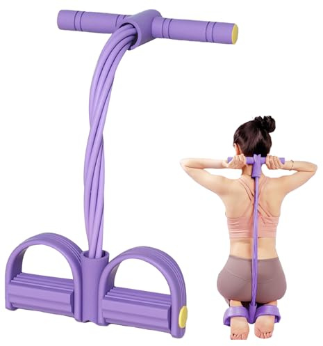 Bandes De Résistance Fitness,8 Tubes avec Pédale De Traction pour Chevilles Bandes D'Étirement,Corde avec Poignées Intégrées pour Abdominaux,Bande Elastique Musculation,Corde De Tension Multifonction