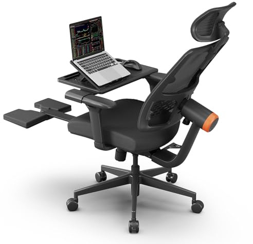 Newtral MAGICH-BP Sedia Ufficio Ergonomica con Poggiapiedi, Sedia Scrivania Poltrona Ergonomica con Braccioli Regolabile, Ergonomic Office Chair (MAGICH-BP con Tavola staccabile, Nero)