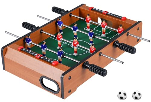 COSTWAY Table Top Football Game, 51 x 31cm Foosball Table with 2 Balls, Score Keepers, Mini Tabletop Soccer for Kids Adults