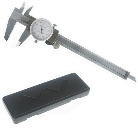 Moliuoly Calibro a corsoio da 6 con scala, acciaio inox 0,001, antiurto, misurazione a 4 vie con manico in plastica
