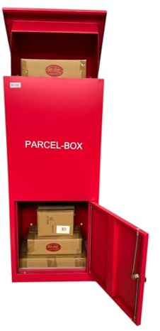 Jet-Line | Paketlåda | Paketförvaring brevlåda röd med paketfack storlek XX L | metall 99,5 x 35 x 45,5