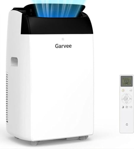 Garvee Climatizzatore portatile 12000 BTU 3-in-1: raffreddamento, deumidificatore, ventilatore – Timer 24h, modalità silenziosa, efficienza energetica, display digitale, telecomando – Ideale per casa