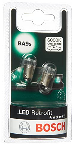 Bosch T4W LED Retrofit Lámparas para vehículos, 12 V 1 W BA9s, Lámparas x2