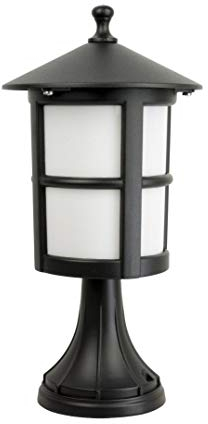 Licht-Erlebnisse Wegbeleuchtung Schwarz 41 cm hoch Rustikal rund regenfest KINGFISHER Laterne Lampe Terrasse Garten