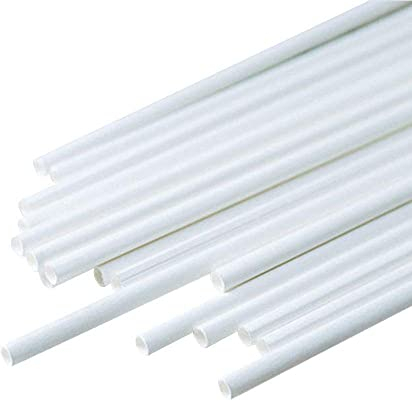 BIOZOYG Cannucce di carta da 20cm cannuccia 5mm Ø I Cannuccia biodegradabile I Cannucce bianche arrotolate verticalmente I Cannucce da festa per cocktail I Cannucce di carta 250 pezzi