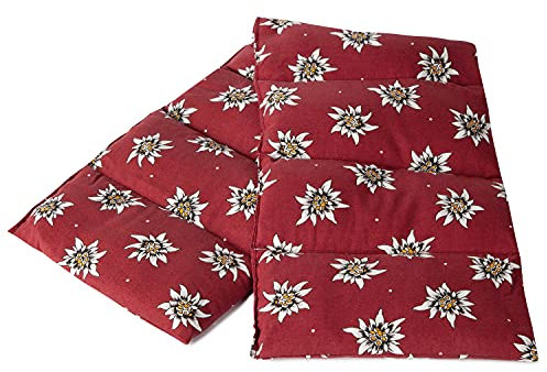 Rapssamenkissen 75x20cm groß 8-Kammer, Blume-Edelweiß - Wärmekissen, Körnerkissen