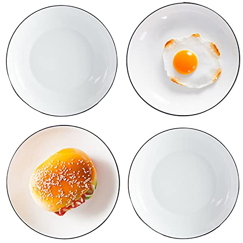 JMYDecor 10 Ceramic Dinner Plates, Porcelain Pasta Salad Plate Set, Serving Dishes,Set of 4, Durable & Large, Dishwasher & Microwave Safe, Vibrant Colors