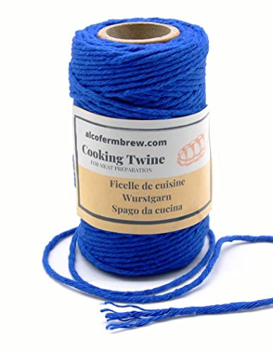 Spago da cucina | Blu | 60 m | 2 mm | 100% cotone | Macrame Corda | Certificato per Il Contatto con Alimenti