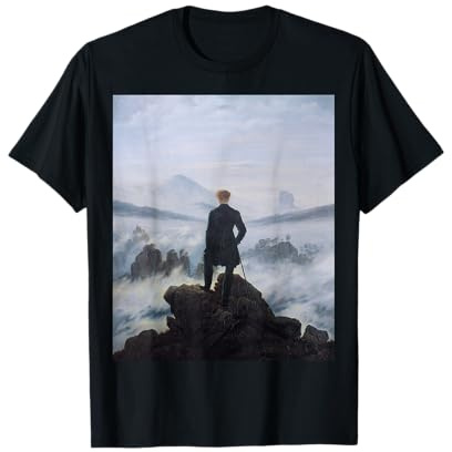 Wanderer Above the Sea of Fog par Caspar David Friedrich T-Shirt