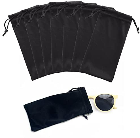 Bolsas para Gafas, Bolsas Gafas de Sol, Suave Estuche Gafas Almacenaje, Funda para Gafas de Microfibra, Bolsa de Almacenamiento de Anteojos con Cierre de Cordón para Protección y Almacenamiento, 7Pack