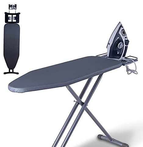 Asse da Stiro Pieghevole Stira,Camicie Tavolo Mobile Salvaspazio Tavola,Gimi Stiramaniche mini a Muro Piccolo Mollettone Telo Per Stirare Sul. (Color : Black)