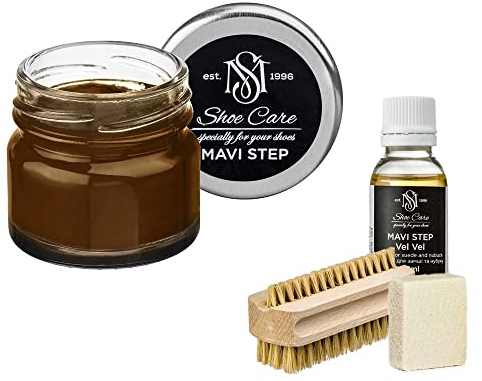 MAVI STEP Aurora Schuhpflegeset aus Wildleder und Nubuk - Luxus Schuhpflege Set - 179 Braun Rot, 180 Schokolade, Einheitsgröße