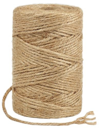 Tenn Well Jute Garden Twine, 328 Feet 3mm Heavy Duty Jute Twine String for Plants, Gardening, Crafting, Gift Wrapping, Bundling, Holiday Decorations