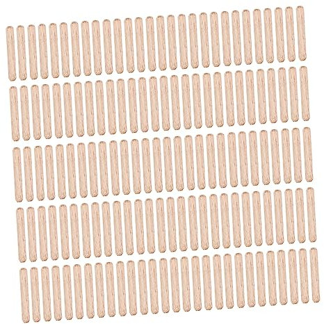 Baluue 300pcs Round Fluted Craft Dowel Wooden Dowel Pin Connectors for Furniture
