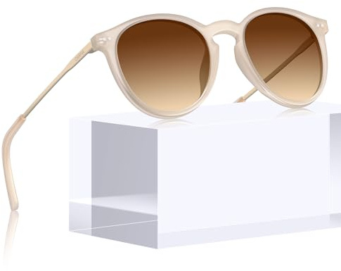 CARFIA Sonnenbrille Damen Herren Polarisiert Rund Rahmen UV400 Schutz | Verspiegelte Rosa Sonnenbrille, HD Klarheit Blendschutz, Unisex Metall Design, Ideal für Trekking