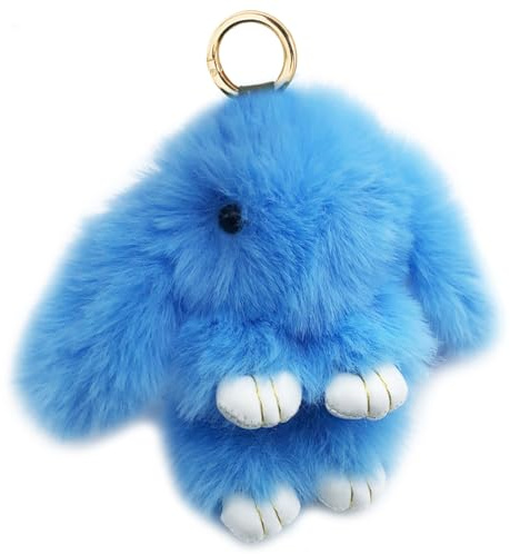 Xsclpomddy Süße Plüsch Hase Schlüsselanhänger Plüsch-Häschen Schlüsselanhänger Pom Poms Taschenanhänger Handtasche Autoschlüssel Dekoration