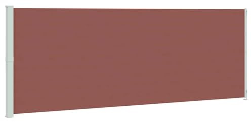 vidaXL Toldo Lateral Retráctil para Patio Separador Terraza Balcón Pantalla Solar Viento Enrollable Función Retroceso Automático Marrón 220x600 cm