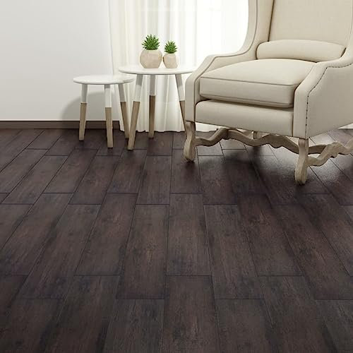 Generico Listoni Pavimenti Autoadesivi in PVC 2,51 m² 2mm Marrone Scuro (9,08 kg)-Articoli di ferramenta