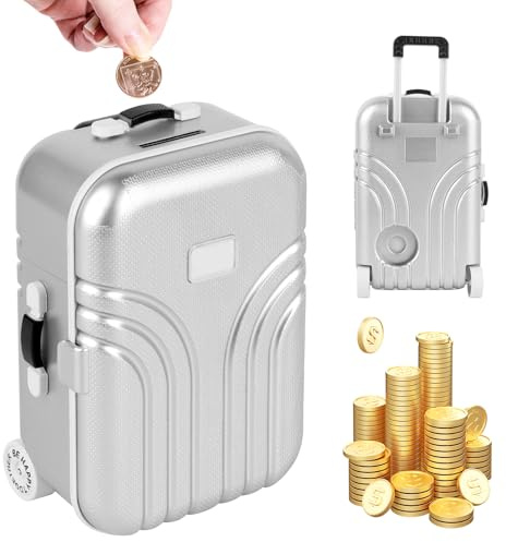 Mineup Kreative Koffer Spardose, Spardose Simulation Reisekoffer, ABS Kunststoff Mini Klein Trolley Gepäck Sparschwein, mini Koffer geschenkbox für Geldgeschenk, Hochzeitsreise Urlaubskasse