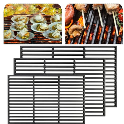 Froadp BBQ Grillroste 60x40cm Emailliert Grillgitter Gussroste Gusseisen Grillrost-Schaber für Stabdicken Gasgrill Holzkohlegrill