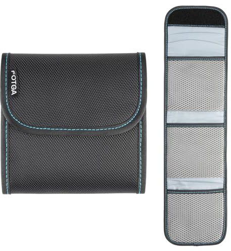 FOTGA 3-Pocket Filter Wallet, Holds Up to 95mm Circular & 100x100mm Square Filters, Waterproof, Durable with Belt Loop