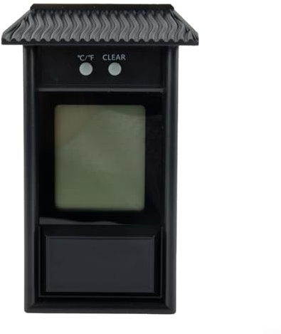 Gettimore Termometro digitale con display della temperatura massima e minima, per interni ed esterni, giardino, serra, montaggio a parete, impermeabile, grande schermo LCD da -20 a 50 °C, colore nero