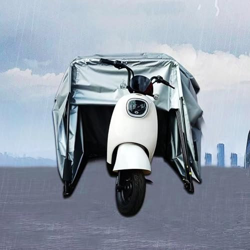 Asiwnshw Carport Pieghevole, Tenda da Sole Retrattile semiautomatica in Metallo per Moto, Garage Portatile per Moto, carport per Biciclette con Motore Idraulico ad Alta Resistenza(11.5x6.23x6.23FT)