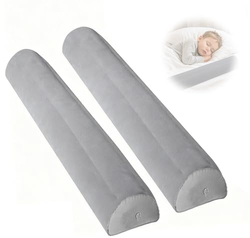 MeYuxg Rausfallschutz Bett, 2er Pack Aufblasbares Bettgitter Rausfallschutz, 127cm Bettkantenschutz Reise für Kind mit Ballonpumpe und Aufbewahrungstasche für Unterwegs, Doppelbetten und Klappbetten