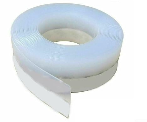 Honseadek Door Bottom Seal Strip 5M Waterproof Silicone Draught Excluder Tape Self Adhesive Weatherstrip for Doors Windows Sliding Glass Panels(35mm)