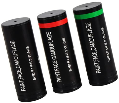 DECHOUS Peinture Faciale de Camouflage Militaire 3 Couleurs Camouflage Visage Extérieur Kit Maquillage Chasse Crème Forêt Stick Peinture Huile Compacte Pratique