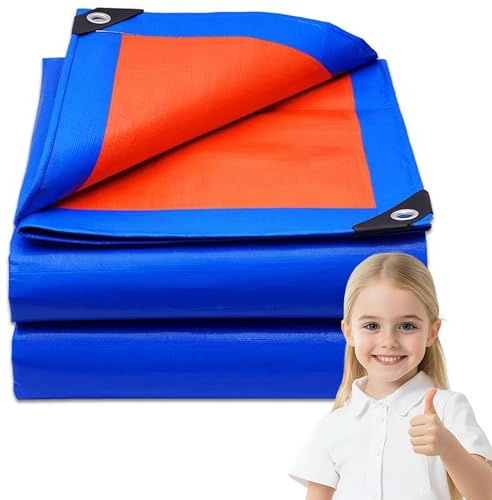 Zlhloj Telo Impermeabile Esterno, 3x7m 200g/m² PE Telone Occhiellato Impermeabile Rinforzato Telo Protettivo Multiuso per Barche, Legno, Piscina, Mobili da giardino, Auto blu