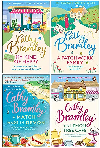 Cathy Bramley Collection 4 Books Set (My Kind of Happy, A Patchwork Family, A Match Made in Devon, The Lemon Tree Café)
