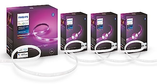 Philips Hue White & Col. Amb. Lightstrip Plus 2m Basis inkl. 3m Erweiterung, 1600lm, 16 Mio. Farben, steuerbar via App, kompatibel mit Amazon Alexa (Echo, Echo Dot)