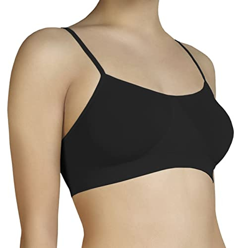 Annes styling Womens Invisible Seamless Bra Non-Wired Second Skin Top Support Comfortable Fitting Non-Padded, Nero L/XL
