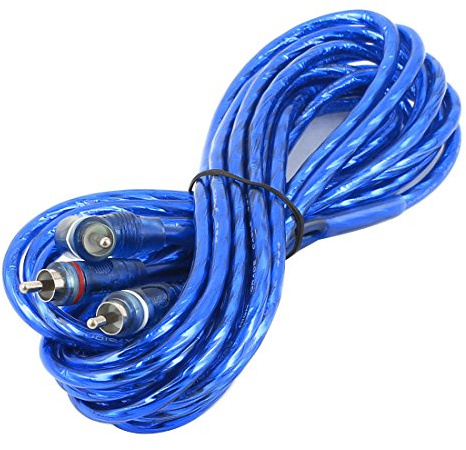 Ruilogod Blå 5m 16ft Dual RCA Man till hane Connector Audio Video AV-förlängningskabel