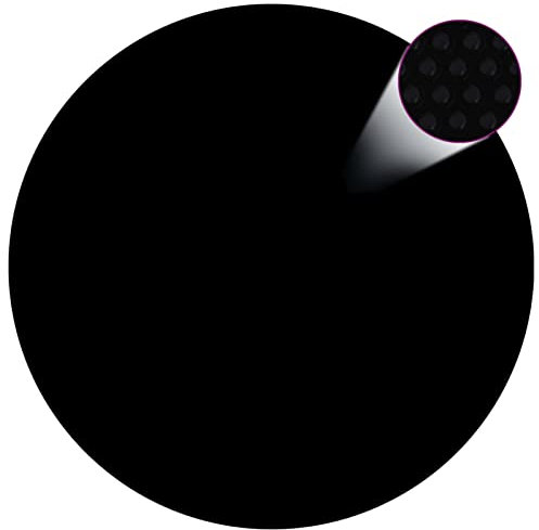 LAPOOH Poolöverdrag svart 488 cm PE, poolpresenning, poolbelysning, poolskydd, pooltillbehör, pool presenning – 92159